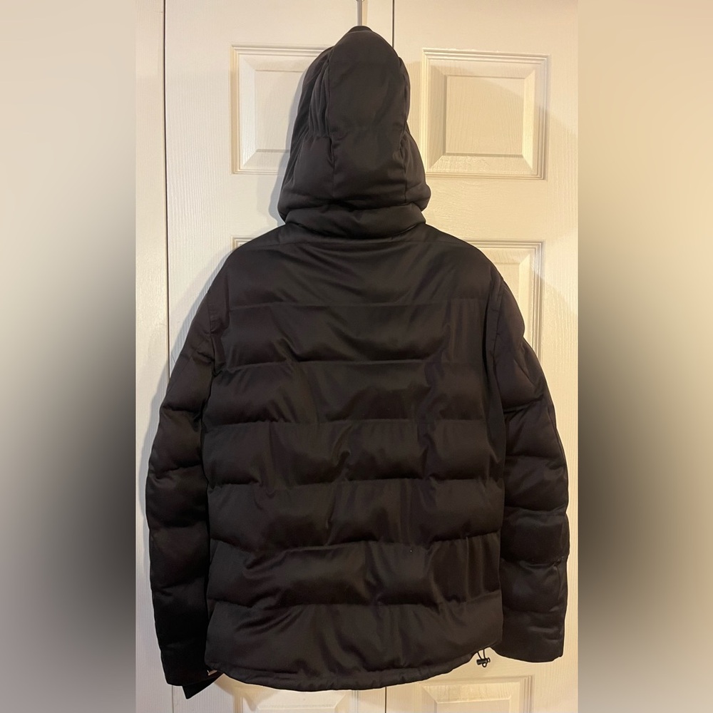 Zara Women’s Hooded Puffer Jacket Water Repellent Black Mid Length Size M - Picture 5 of 8